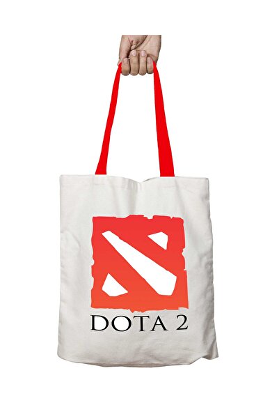 ART HEDİYE حقيبة كتف دوتا 2 سيمبول قابلة للغسل بمقبض أحمر
