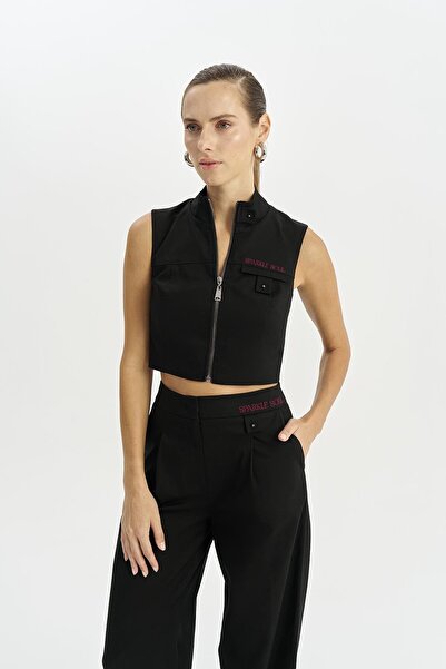 Naar Жіночий бюстгальтер з високим коміром, без рукавів, на блискавці, чорний...