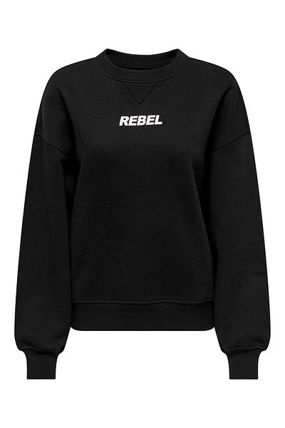 ONLY Γυναικείο φούτερ Onlsofia L/s Word O-neck Swt 15329876   Μαύρο