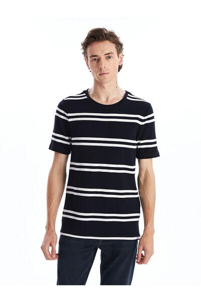LC Waikiki Peak New Season Crew Neck Short Sleeve Striped Men's T-Shirt