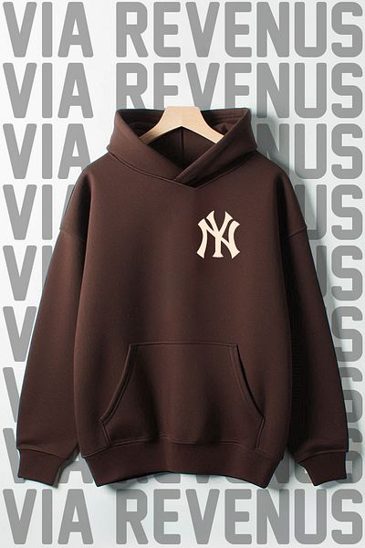 Vordevia Φούτερ με κουκούλα NY Printed 3 Thread Hooded Wide Fit
