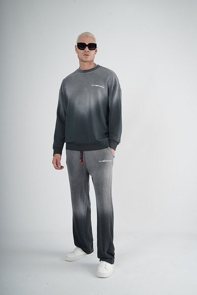 king brich Crew Neck Washed Oversize Fit Bottom Top Set