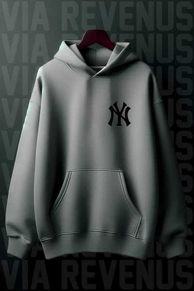 Vordevia Φούτερ με κουκούλα NY Printed 3 Thread Hooded Wide Fit