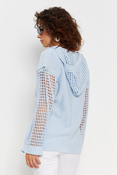 Hopoi Pulover de damă cu garnitură din plasă - mâneci și glugă HOP85006