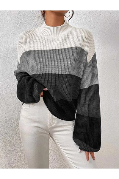 Ugdelia Women's Oversize Colorful Knitwear Sweater