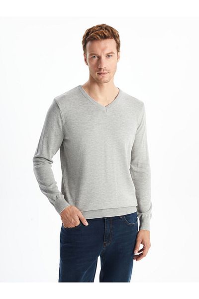 LC Waikiki V-Neck Long Sleeve Men's Knitwear Sweater