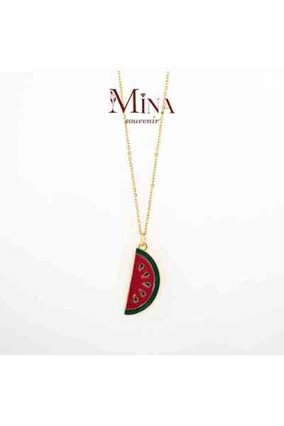 Mina Souvenir الصلب الزركون نهاية قلادة فلسطين موضوع مافيرا نموذج البطيخ قلادة مفصلة