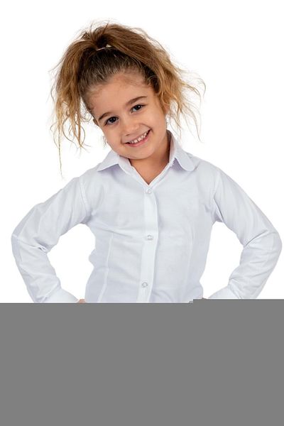 Mnk Baby&Kids Cămașă pentru fetiță de culoare uni MNK0576 ALB