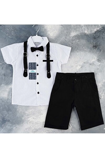 Mnk Baby&Kids Boy's Sapes Set - Short Pants, Shirt, MNK6298 BLACK