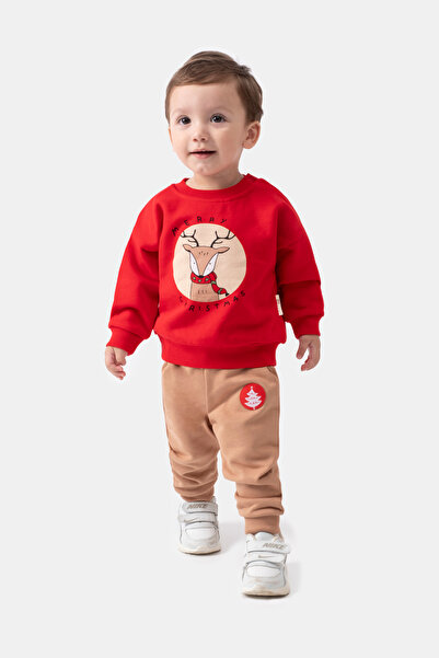 tinytrends Erkek Bebek&çocuk %100 Pamuk Alt Üst Takım Geyik Baskılı