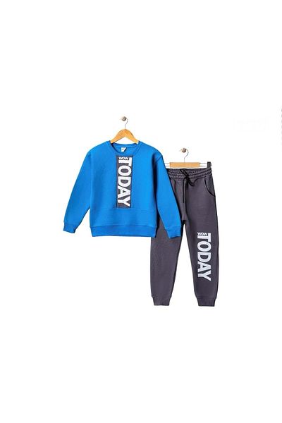 Mnk Baby&Kids Φούτερ για αγόρια Fleece - Today Printed, 3 κλωστών, MNK 416193   ΜΠΛΕ