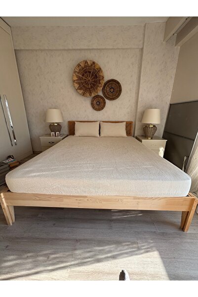 YASEMİNİNEVİ King Size Muslin Sheet and 2 Pillowcases - Elastic