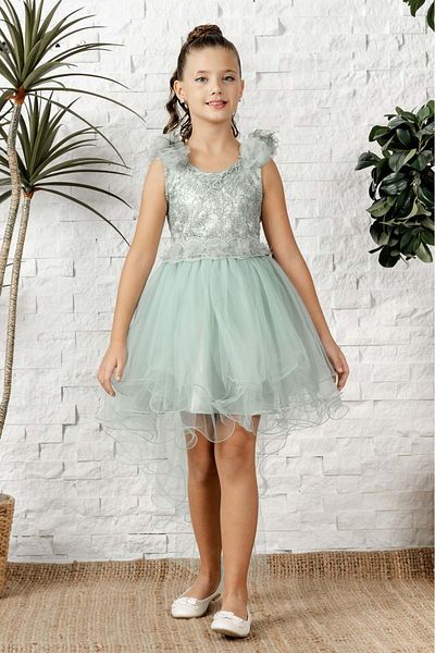 Mnk Baby&Kids Rochie de Seara Fata Passos Tutu Trena lunga MNK0586 VERDE MENTA