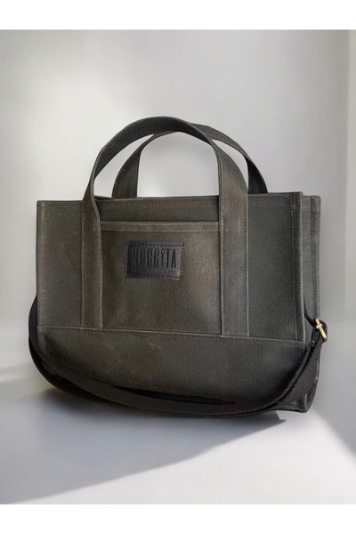 Totebag Black Wax Canvas Bag - Original Size