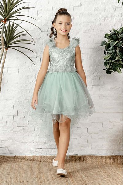 Mnk Baby&Kids Rochie de Seara Fata Passos Tutu Trena lunga MNK0586 VERDE MENTA