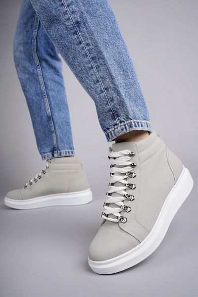 BZ Moda B206 Ottawa Lace-Up Suede Ανδρικές καθημερινές αθλητικές μπότες BT Grey