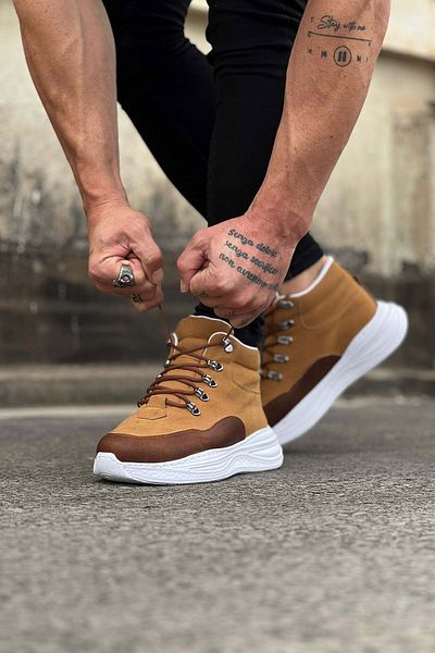 BZ Moda B035 Ανδρικές μπότες με ορθοπεδική σόλα και δέρμα σουέτ - Αδιάβροχες και ανθεκτικές στο κρύο, χειμερινές μπότες με κορδόνια - μαύρισμα