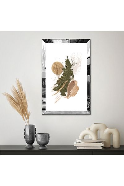 Zevahir Mobilya Dekorasyon Pictură MDF unică cu design minim în stil vopsea în ulei cu cadru din plexiglas cu oglindă argintie