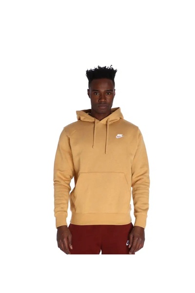 Nike Hooded Collar Yellow - Gold Men's Sweatshirt BV2654-722 M NSW CLUB HOODI...