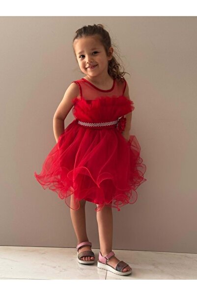 Mnk Baby&Kids Rochie de fetiță Vena cu tutu roșu - MNK285