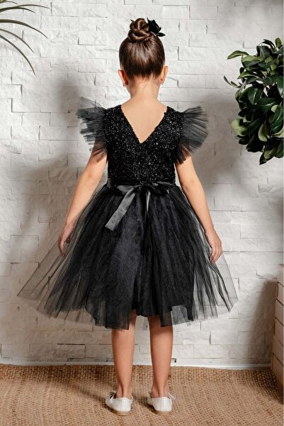 Mnk Baby&Kids Tüllü Kız Çocuk Kpl Elbise Mnk0526 Siyah