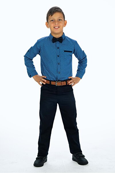 Mnk Baby&Kids Štampano Oxford komplet košulje za dečake MNK0322A INDIGO