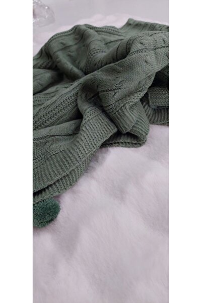 BALADI HOME Copy - Pompom Knitwear Tv-Knee Blanket 130 X 170 cm You Can Use for Shawl and Sofa
