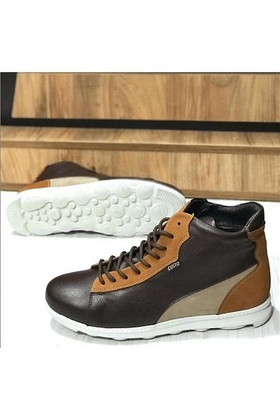 İriadam 45 - 46 - 47 - 48 -49 - 50 Ag8813 Brown Special Series Vip Calf Leather Comfortable Wide Fit Men's Boots