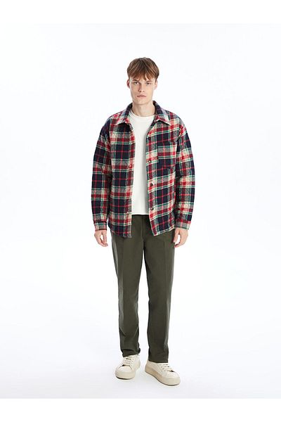 LC Waikiki Regular Fit Long Sleeve Plaid Men's Shirt Jacket