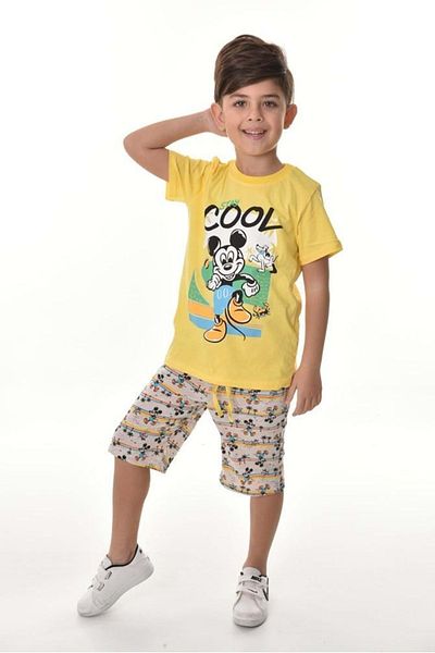 Mnk Baby&Kids Cool Stay Yellow Shorts Set for Boy - Mnk0500