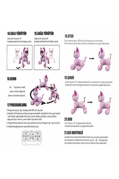 scntoys Uzaktan Kumandalı Şarjlı Akıllı Kedi Interaktif Eğitici Ve Eğlendirici Robot Oyuncak Kumandalı Kedi