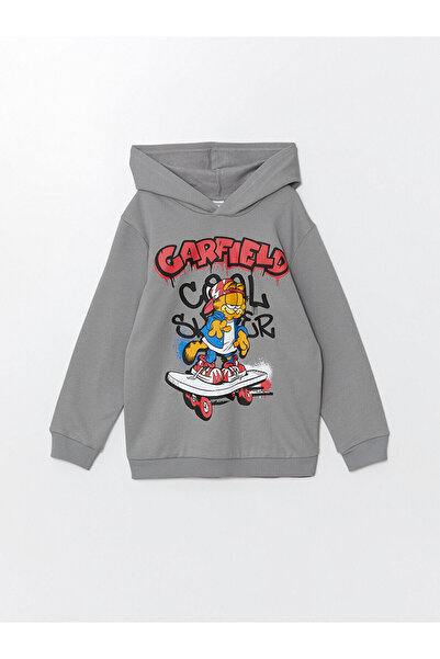 LC Waikiki Lcw Kapüşonlu Garfield Baskılı Erkek Çocuk Sweatshirt