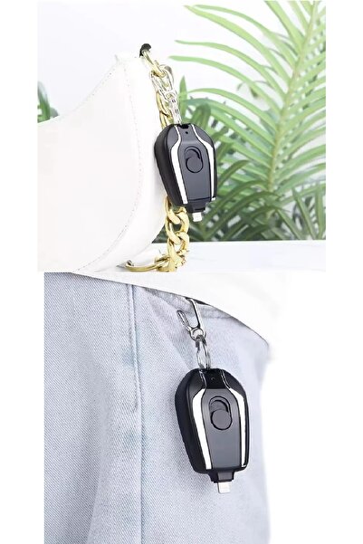 libescarf Type C Anahtarlık Şeklinde Mini Taşınabilir Acil Durum Powebank Hızlı Şarj Alet 1500 Mah