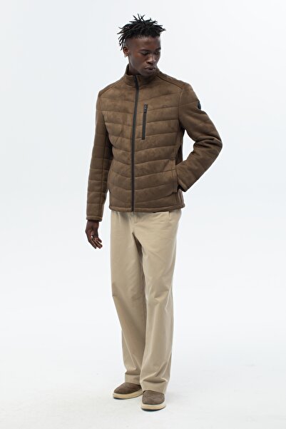 ABOUT US Ανδρικό σουέτ παλτό με επένδυση κανονικής εφαρμογής # 4390