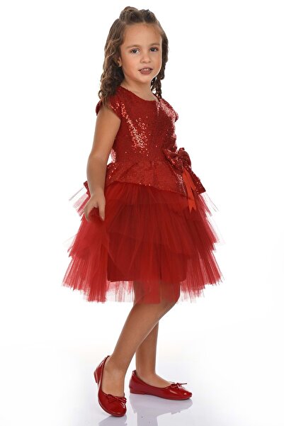 Mnk Red Sequined Tutu Party Dress - 0275
