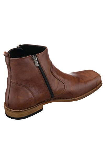 COSTO 45 - 46 - 47 - 48 - 49 - 50 Büyük Numara Erkek Üst Kalite Deri Bot - Clas01 Kahve