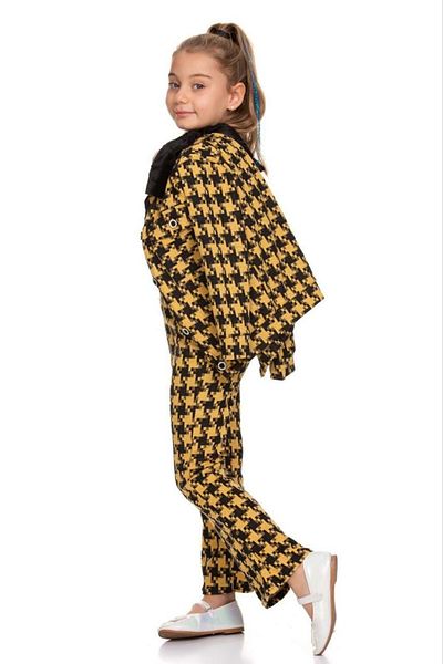 Mnk Baby&Kids Spanish Jacket Plush Collar 3 Piece Jacketed Suit Mnk0442 Yellow