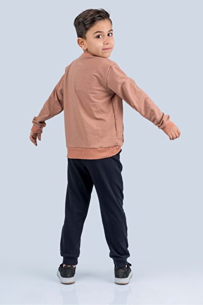 Mnk Baby&Kids Newyork Baskılı Eşofman Takım MNKDM1001-NY KAHVERENGİ