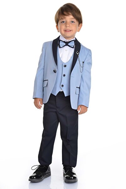 Mnk Γαμπρός για αγόρι με μπλε μπουφάν και γιλέκο