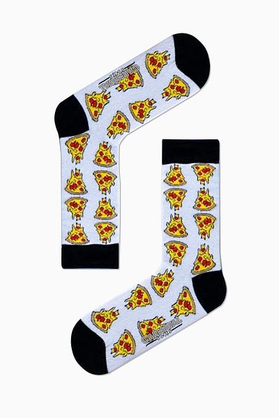 CARNAVAL SOCKS Λευκές κάλτσες με μοτίβο πίτσας