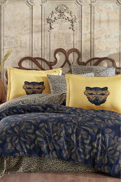 Hobby Caprice Yellow Cotton Satin Double Duvet Cover Set