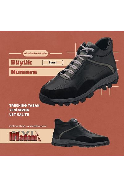 İriadam Gg1406 Black Trekking Sole - New Season, Top Quality, Large Size Men's D