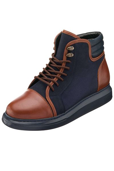 İriadam 45 - 46 - 47 - 48 -49 - 50 Ala808 Navy Blue Double Layer Thermo Base Large Size Calf Leather Comfortable Ge