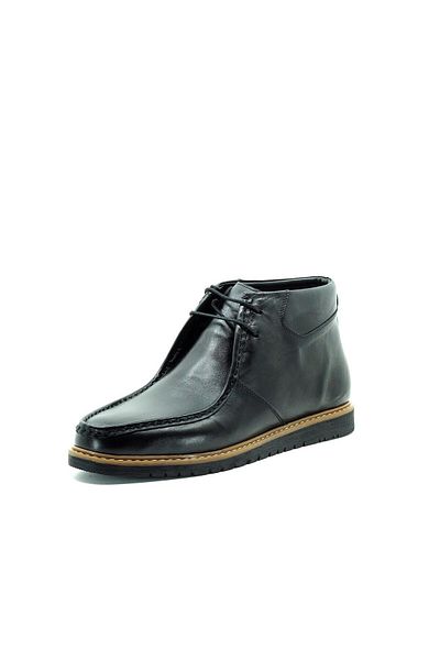 İriadam Zu0106 Black Leather Men's Boots - Large Size Calf Leather, Comfortable Wide Fit