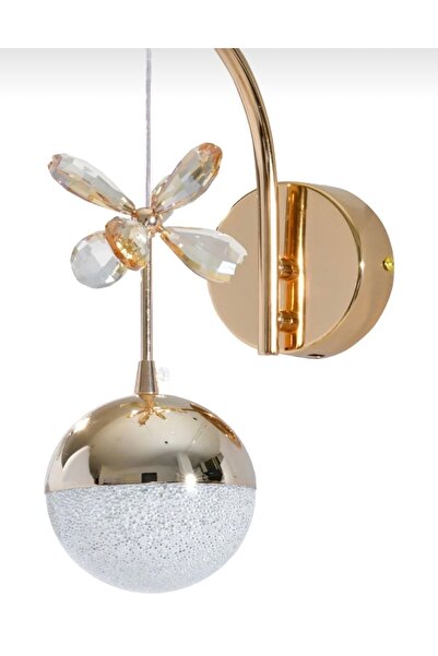 Betül Home Design Luxury Modern Şık Tasarım Led Aplik Gold (PİLLİ DEĞİLDİR) 3 Renk (SARI-GÜNIŞIĞI-BEYAZ)