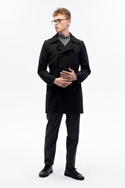 ABOUT US ERKEK KUŞAK DETAYLI REGULAR KALIP KRUVAZE TRENÇKOT#4370