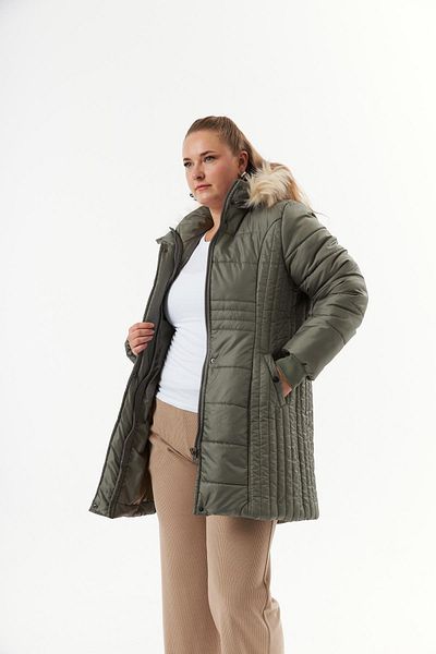 RMG Plus Size Hooded Puffer Jacket Green