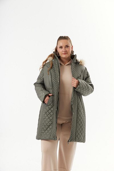 RMG Khaki Hooded Large Size Puffer Jacket