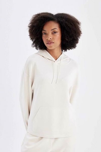 DeFacto Defactofit Premium Oversize спортен суичър с качулка и джоб с кенгуру B5206Ax24Au