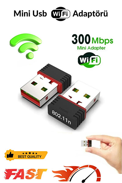 Noriyen Yeni Nesil Tak Çalıştır Usb Wifi Adaptörü Kablosuz İnternet Alıcı Ağ Kartı 300 Mbps 802.11n Anten